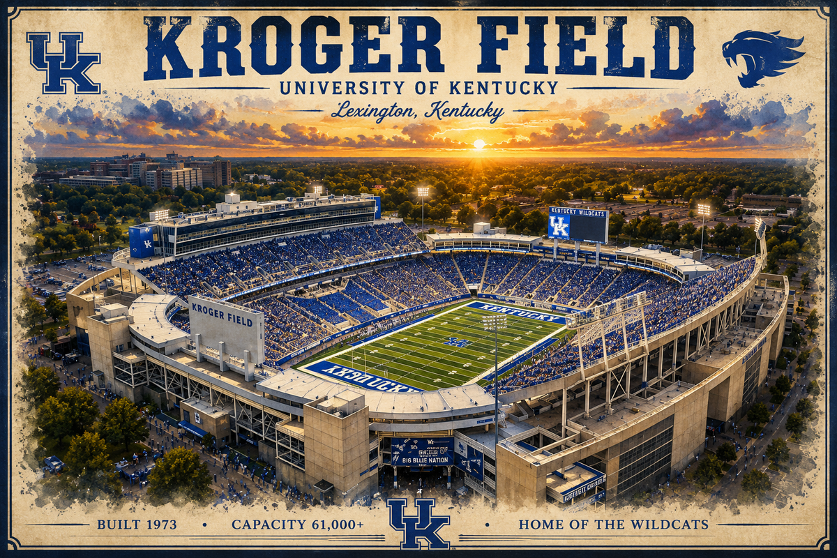 Kroger Football Stadium Art Print/ Lexington Kentucky Football Wall Decor