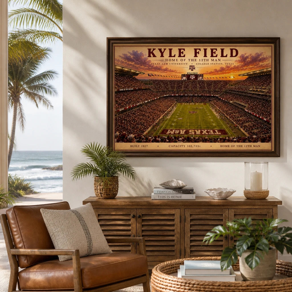 Kyle Field Football Stadium Art Print/ College Station Texas Football Wall Decor